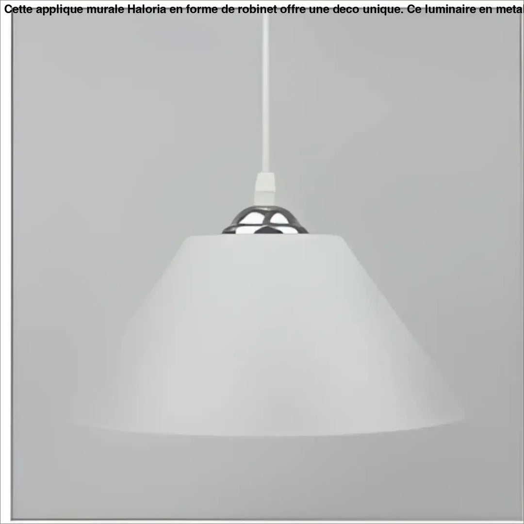 Suspension luminaire forme conique en verre dépoli blanc avec fixation métallique chromée pour décoration intérieure
