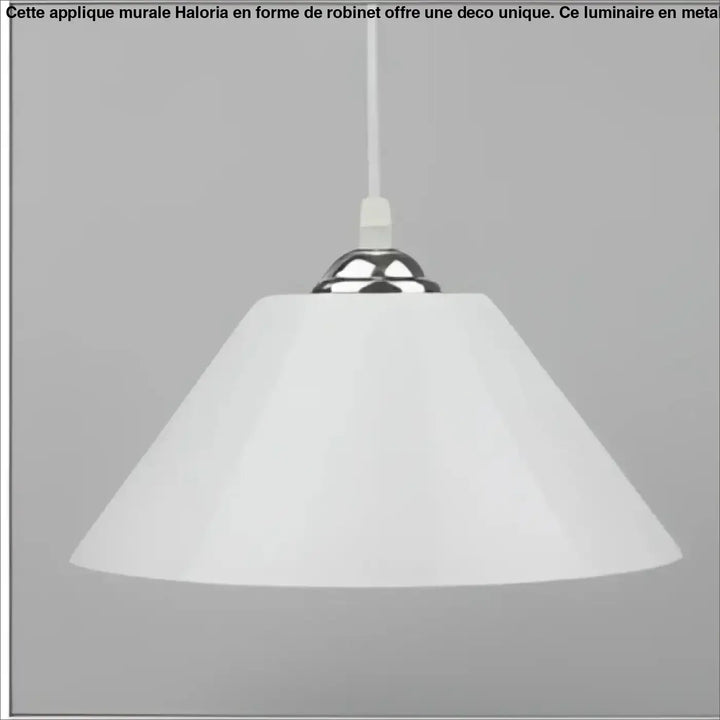Suspension luminaire delta forme conique en verre translucide blanc avec fixation chrome pour décoration intérieure