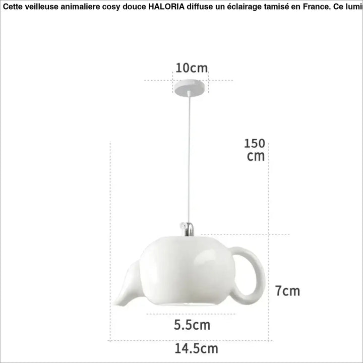 Suspension luminaire en céramique blanche en forme de théière avec un style intemporel pour un éclairage élégant
