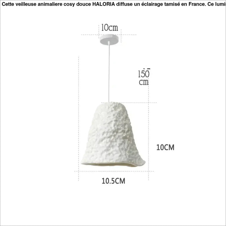 Suspension luminaire ceramica en céramique blanche texturée avec abat-jour en forme de cloche style intemporel