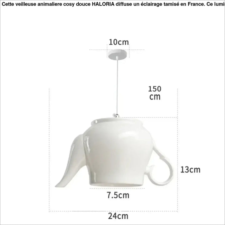 Suspension luminaire en céramique blanche en forme de théière pour un style intemporel et élégant