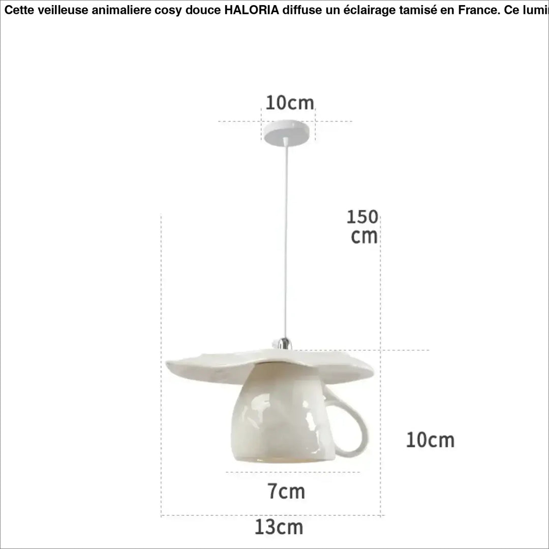 Suspension luminaire en céramique blanche forme de tasse à thé inversée avec style intemporel pour une décoration élégante
