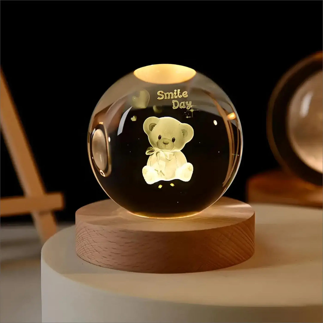 Teddy Bear Crystal Ball Night Light | Adult and Children Night Lights