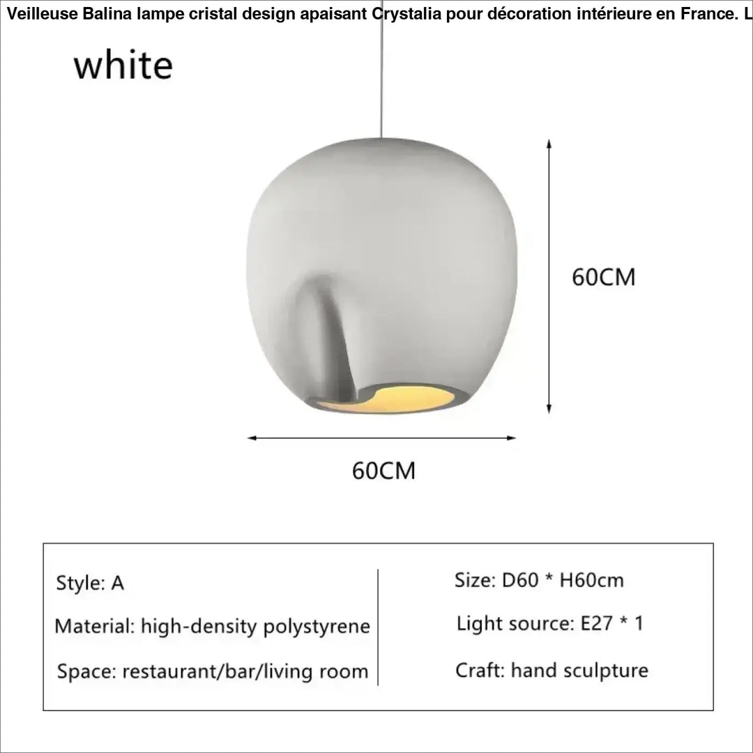 Suspension luminaire forme organique style contemporain