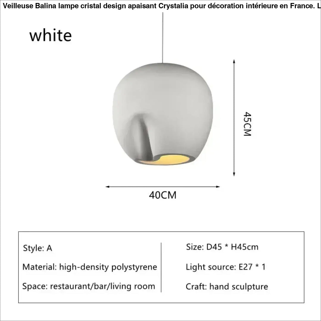 Suspension luminaire forme organique style contemporain