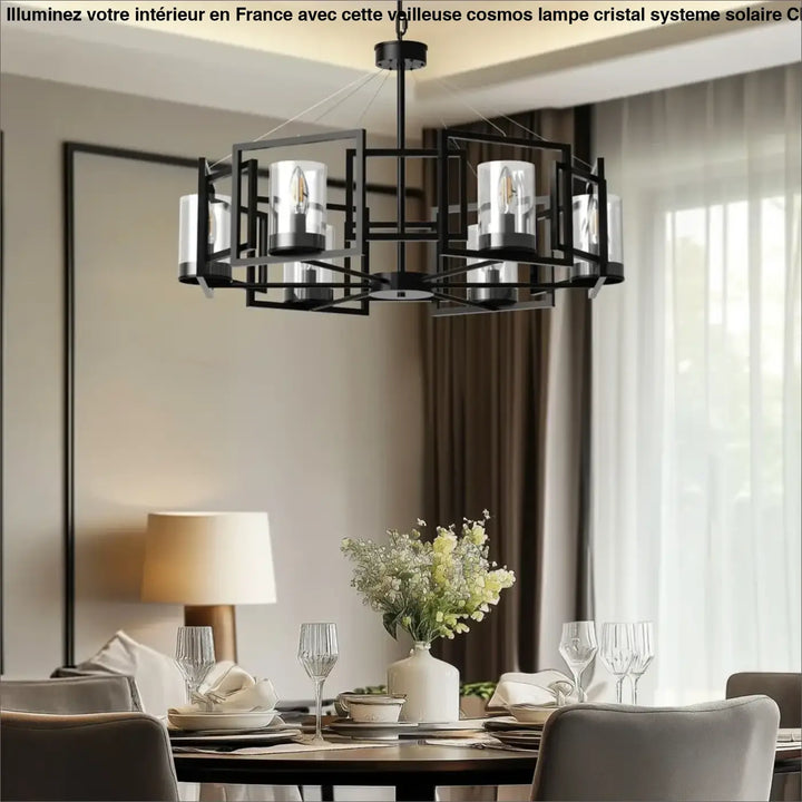 Suspension luminaire design vintage en métal avec éclairage led