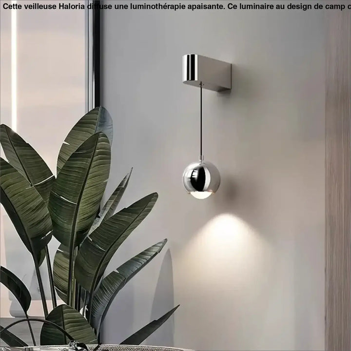 Applique murale samila en chrome moderne avec ampoule sphérique suspendue sur support rectangulaire design murale moderne