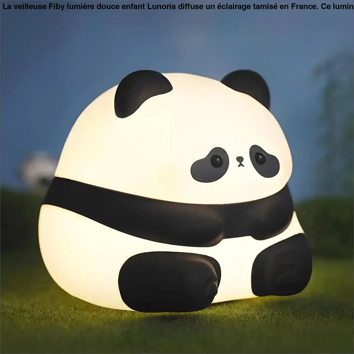 Veilleuse fiby lumiere douce enfant en forme de panda noir et blanc avec illumination douce led pour chambre denfant