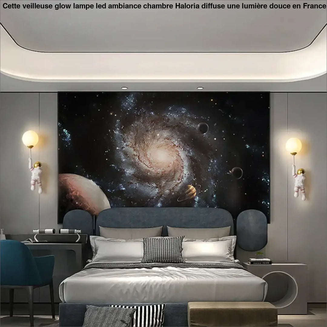 Applique astronaute design original avec lampe sphère