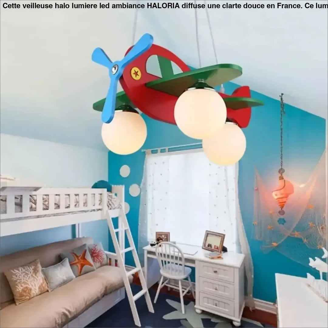 Suspension luminaire creaty lampe suspension en bois en forme d’avion coloré pour décoration intérieure plus qu’un simple éclairage