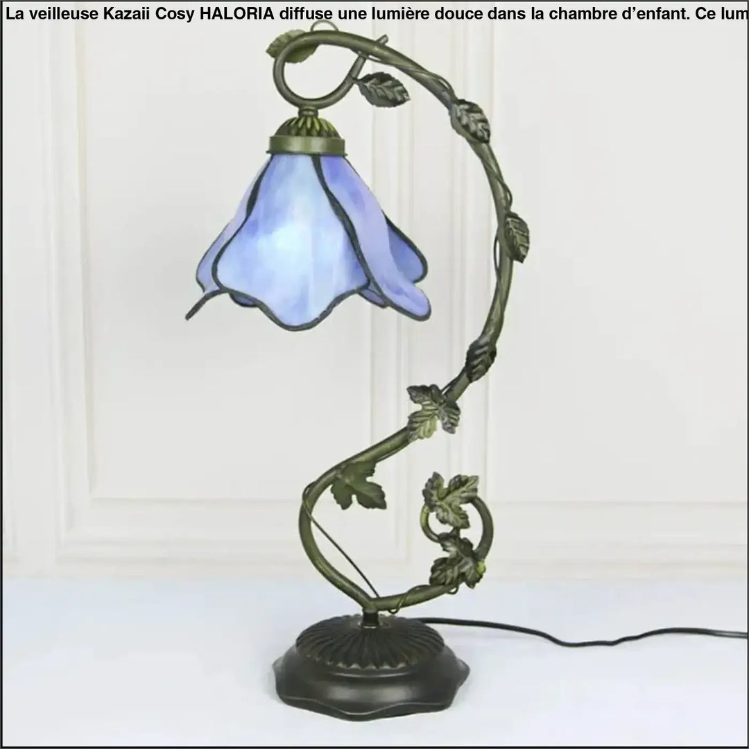 Lampe de table fleur en verre dépoli style élégant