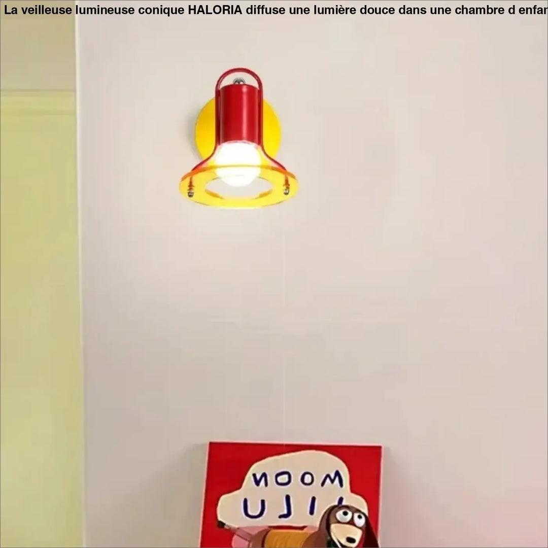 Applique murale colorée rouge et jaune avec design rétro ludique pour décoration murale vintage VINTY