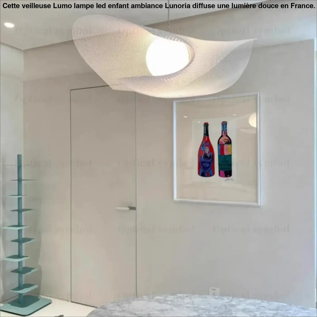 Suspension luminaire design moderne en maille métallique blanc