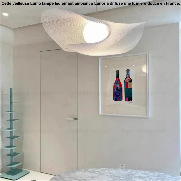 Suspension luminaire design moderne en maille métallique blanc