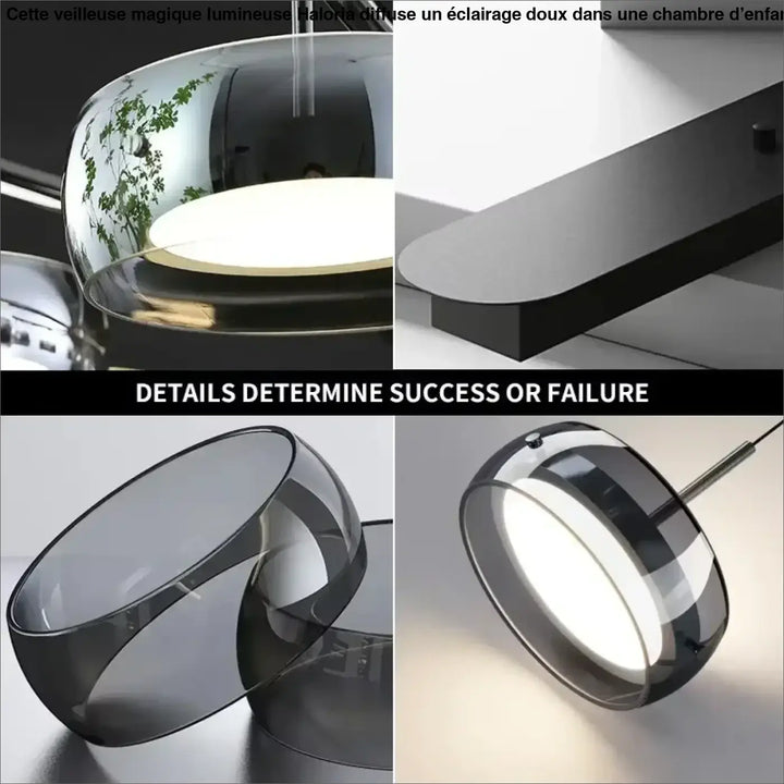 Modern suspension luminaire simpa en verre noir avec design minimaliste et intérieur givré élégant