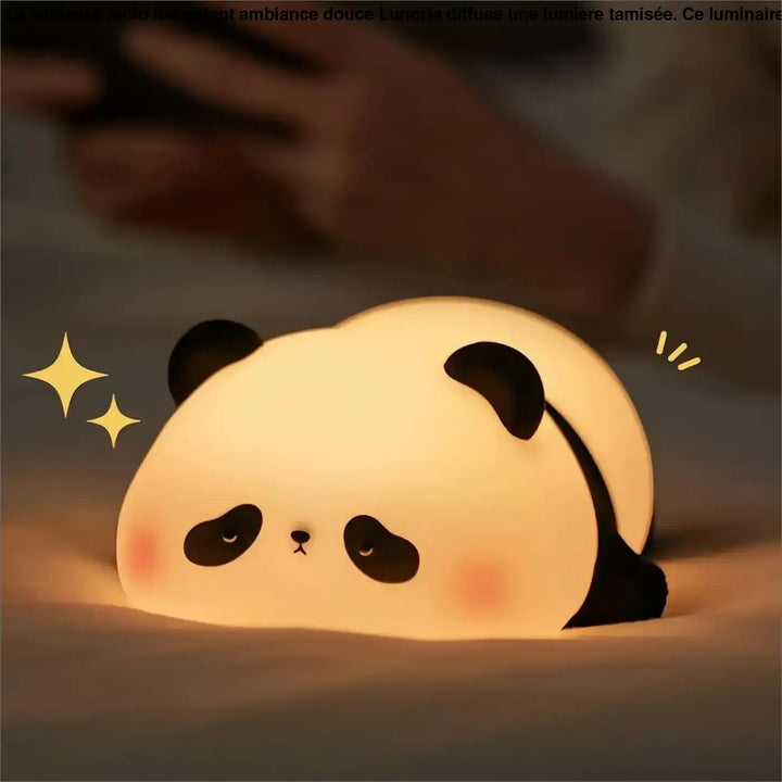Veilleuse led animaux en forme de panda avec illumination douce et design noir et blanc pour ambiance apaisante