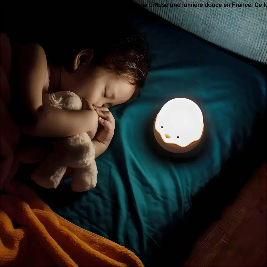 Veilleuse pica led design en forme de poussin blanc lumineux pour chambre d’enfant lunoria