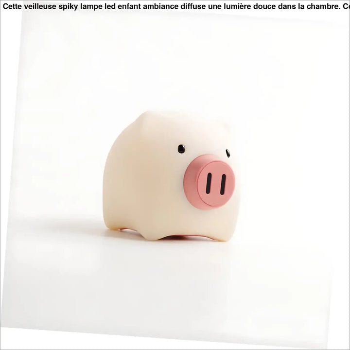 Veilleuse spiky lampe led enfant veilleuse en silicone beige en forme de cochon avec museau rose et yeux noirs