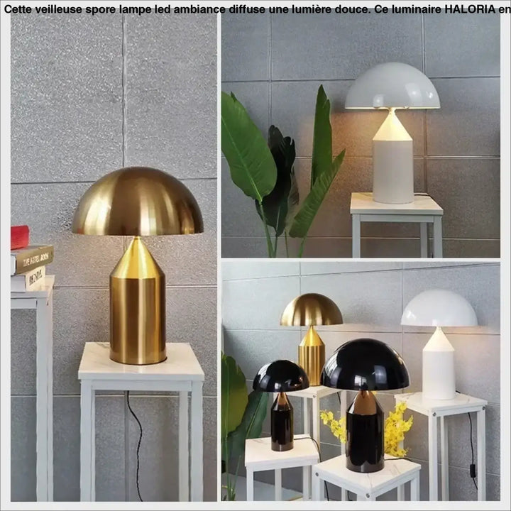 Lampe de table luxumi en forme de champignon finition or avec design moderne sans frais supplémentaires
